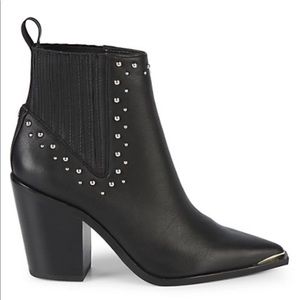 Kenneth Cole Black Leather Stud Booties